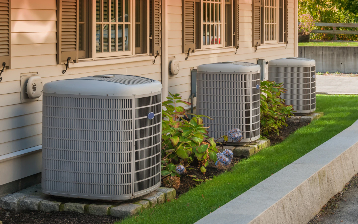 hvac units outside an apartment complex